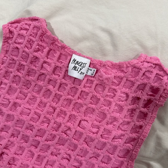 Princess Polly Vibrant Pink Textured Crop Top - Picture 4 of 4